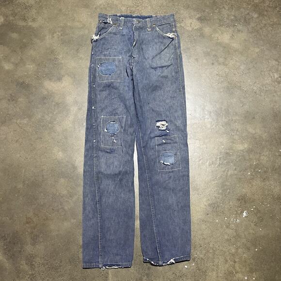 Vintage 60s Wrangler Blue Bell Dark Sanforized Jeans 26x31 - Picture 1 of 8